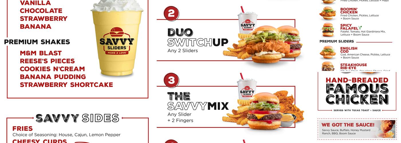Savvy Sliders Menu