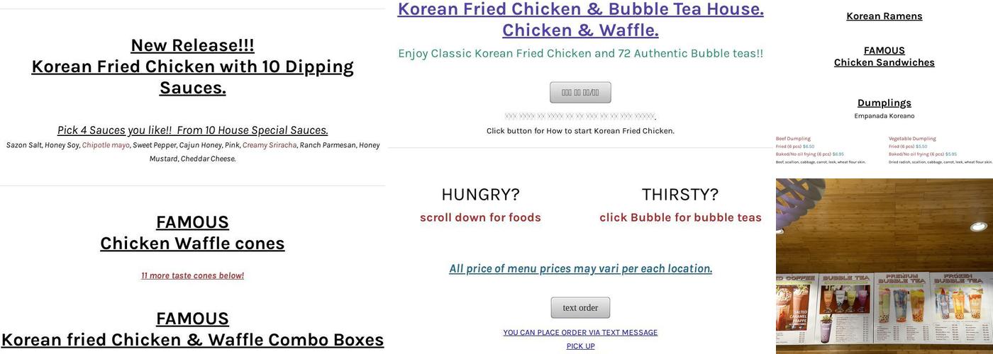 Waffle & Bubble Menu