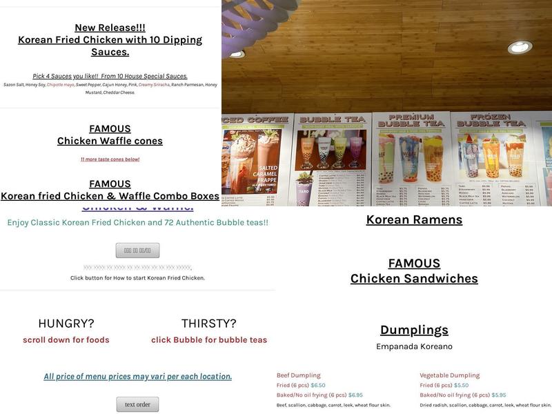 Waffle & Bubble Menu