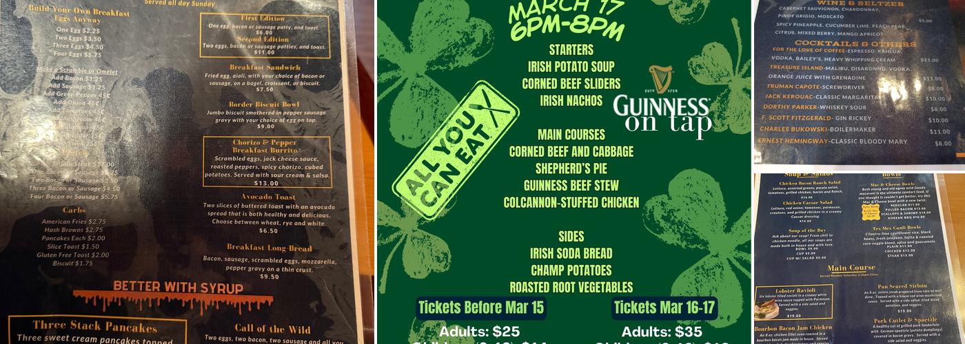 The Library Bistro Menu