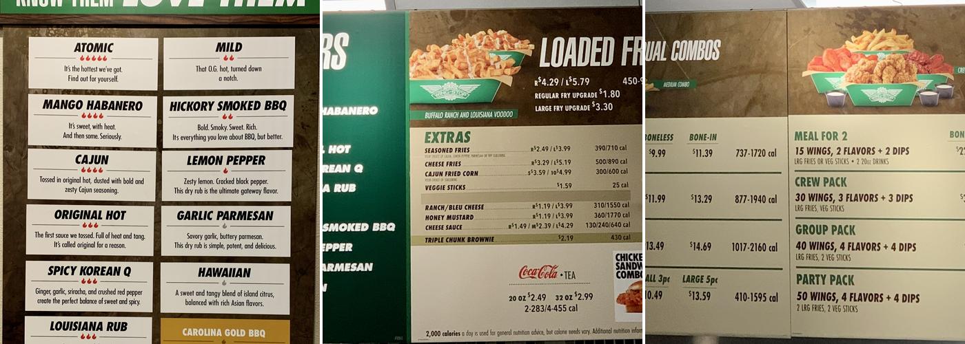 Wingstop Menu