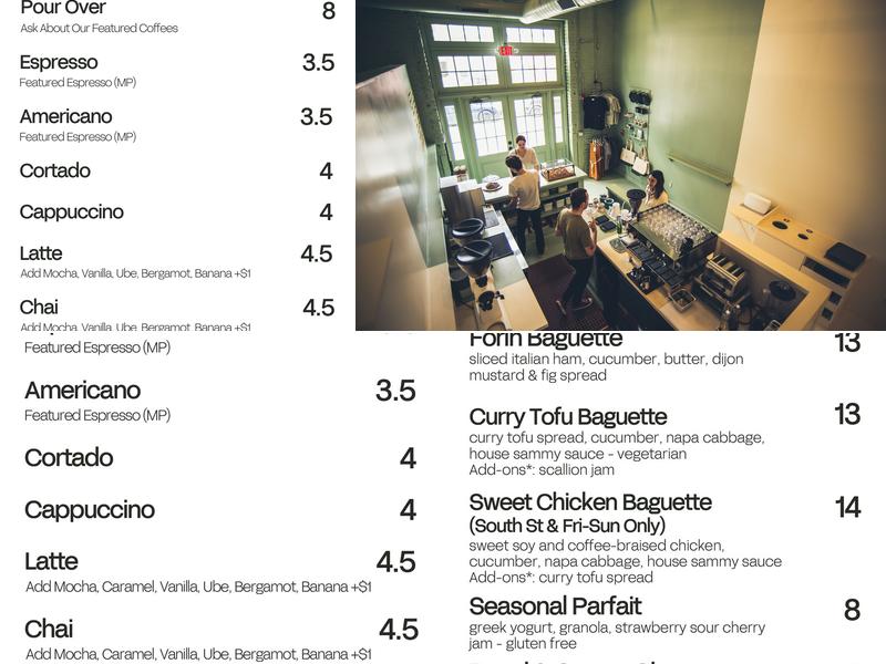 Forin Cafe (Coral St) Menu