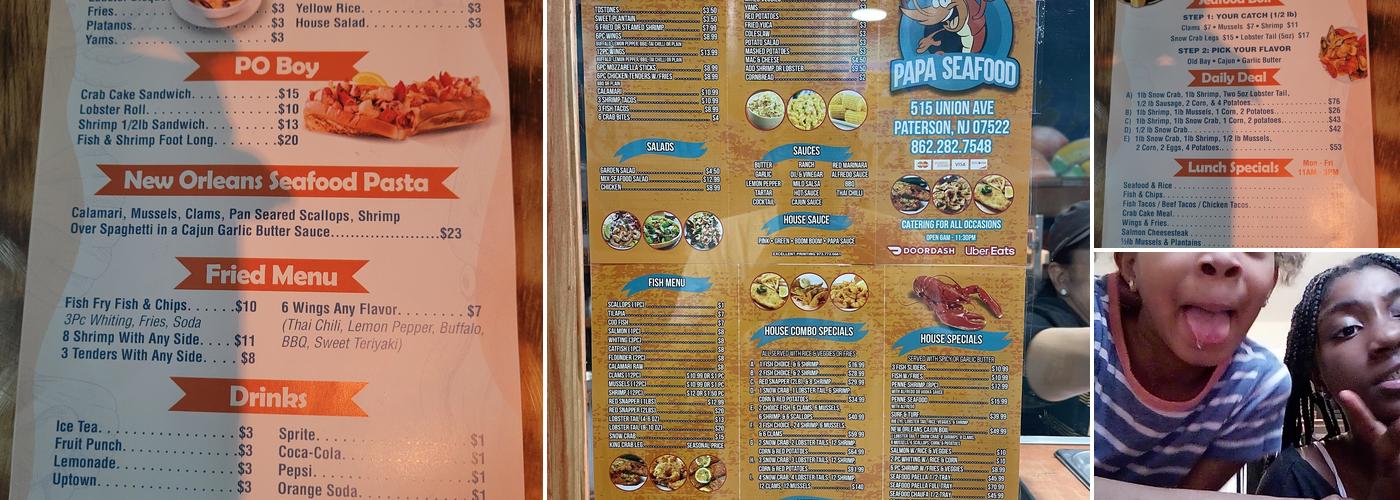 Papa Seafood Menu