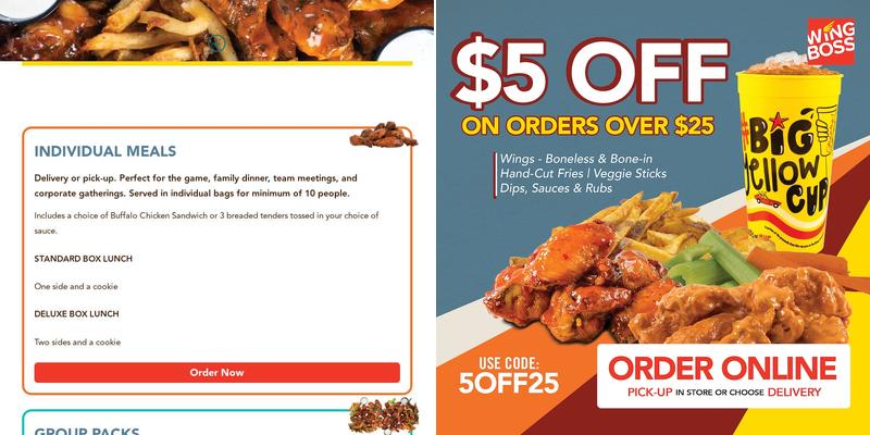 Wing Boss Menu