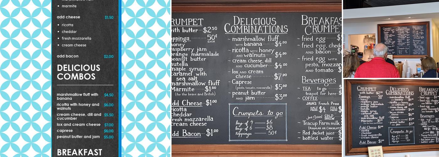 CRUMPETS Menu