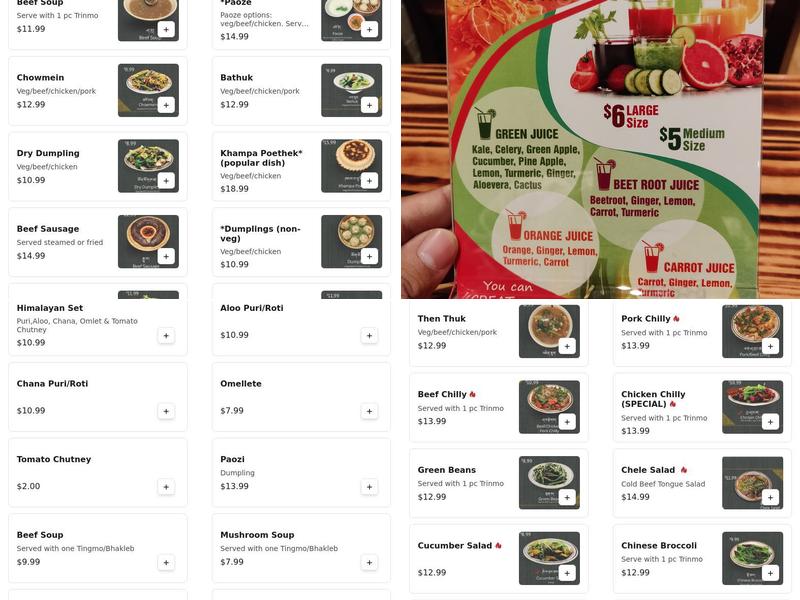 Khampa Kitchen Menu