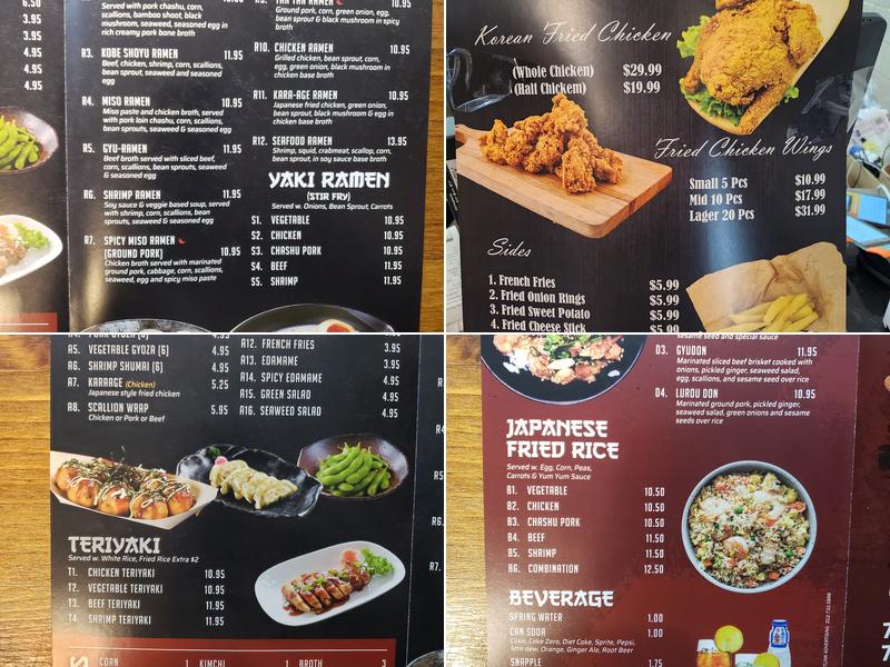 Kobe Ramen Menu