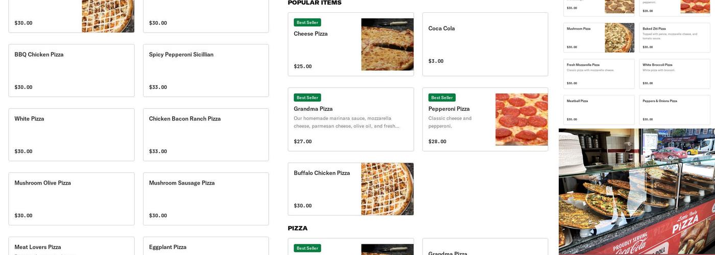 Little Italy Pizza Menu
