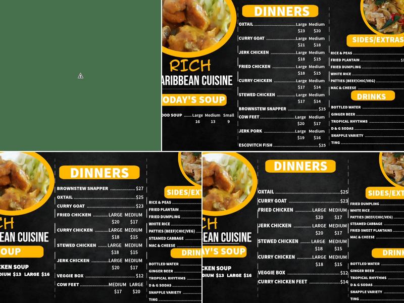 Rich Caribbean Cuisine LLC Menu
