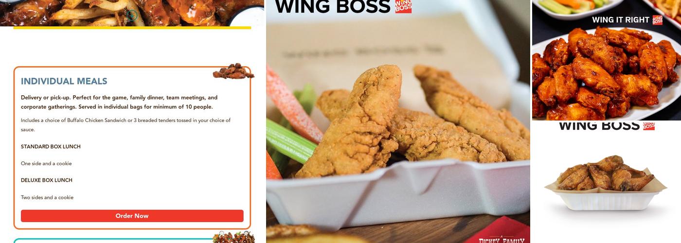 Wing Boss Menu