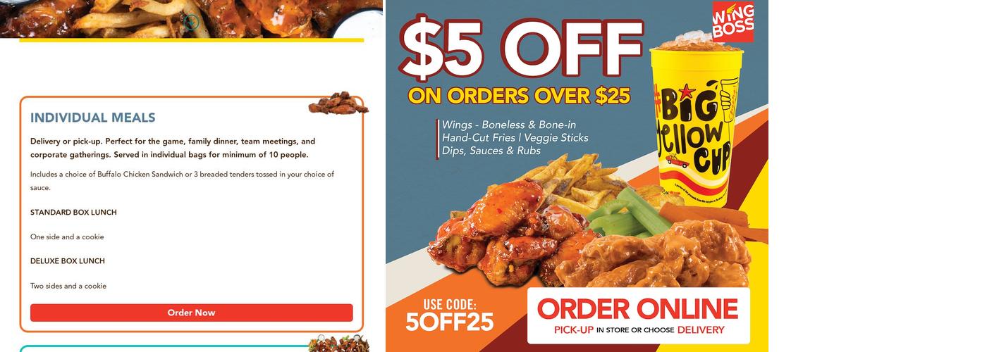 Wing Boss Menu