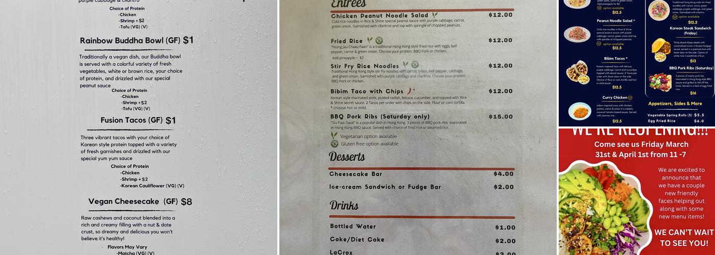 Rice & Shine Menu