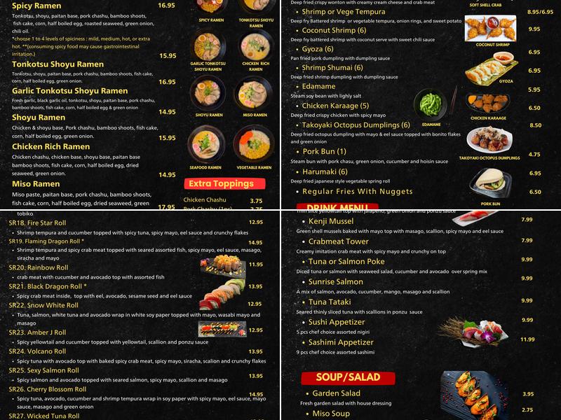 Sayuri Sushi & Sake Bar Menu