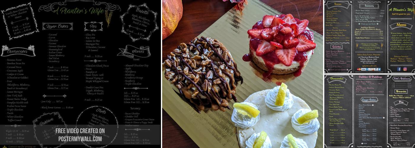 A Planter's Wife Menu