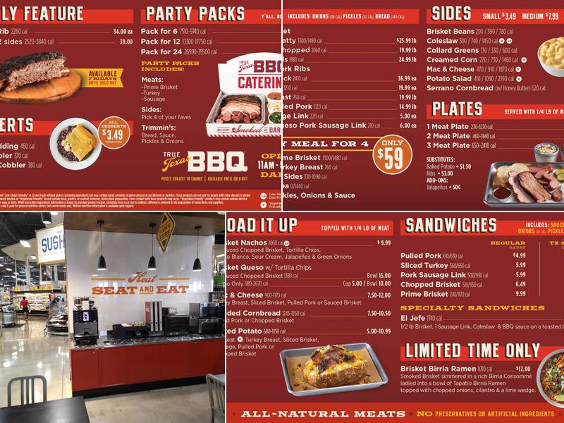 True Texas BBQ Menu