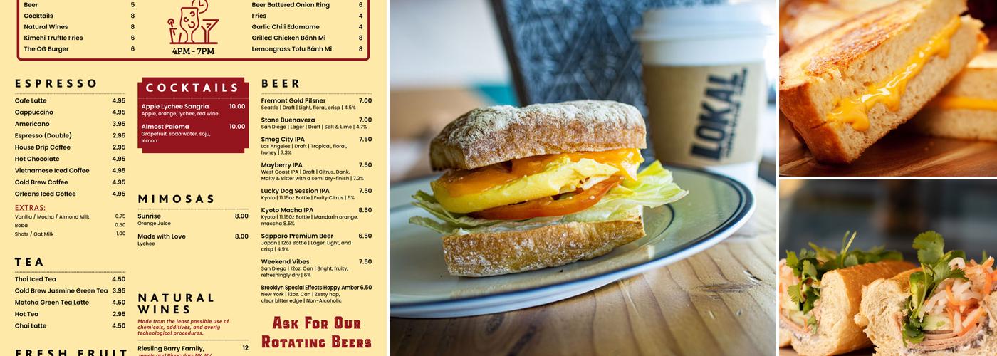 Lokal Sandwich + Burger Bar Menu