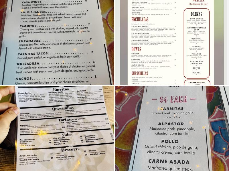 CASA OAXACA Menu