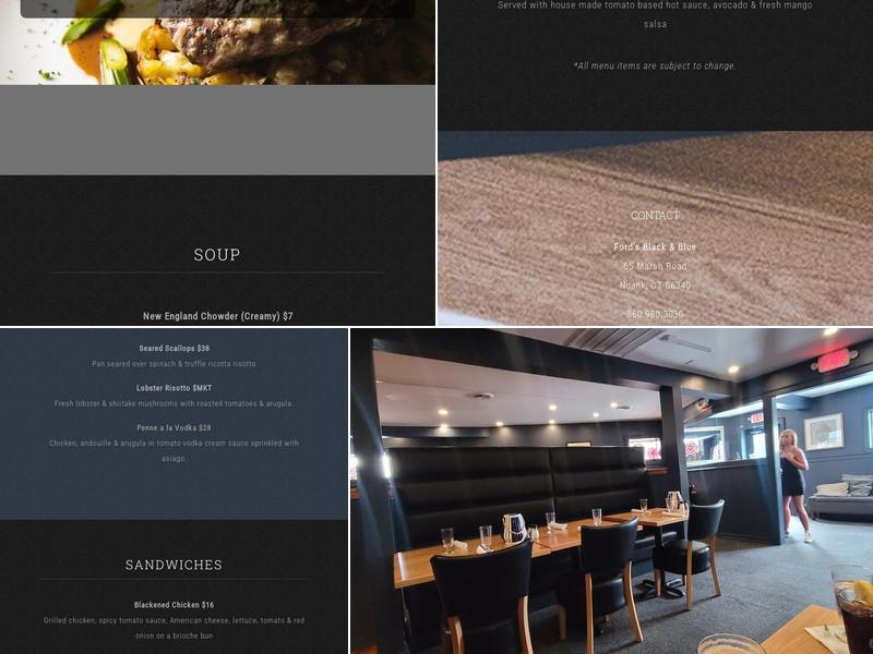 Fords Black & Blue Menu