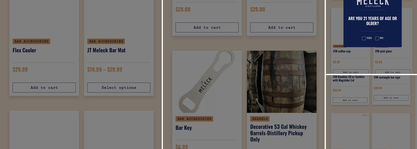 JT Meleck Distillers Menu