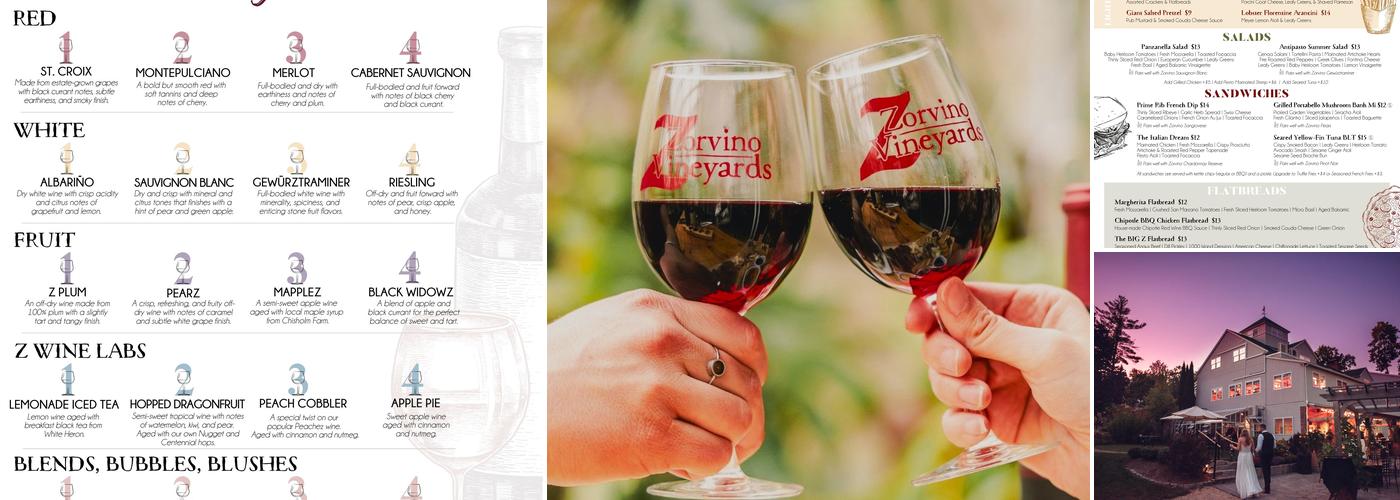 Zorvino Vineyards Menu