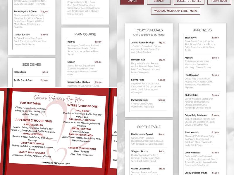 Olivia's Menu