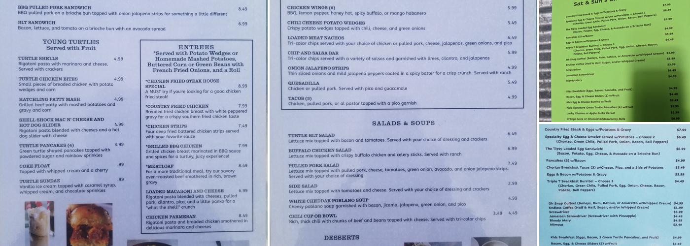 Tipsy Turtle Eats & Drinks Menu