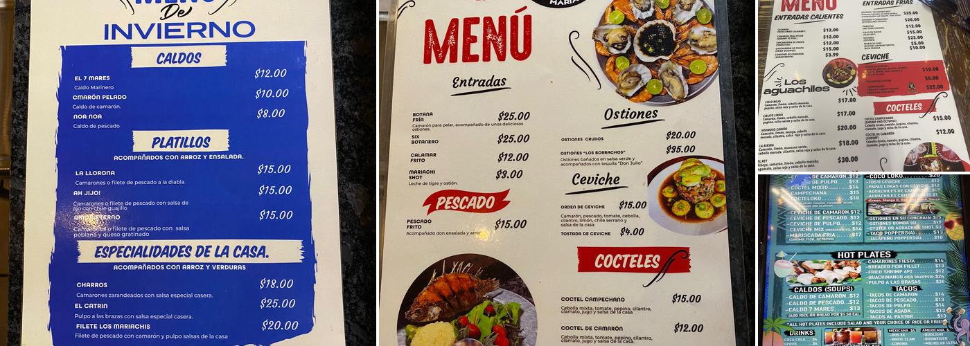 Mariscos Central Menu