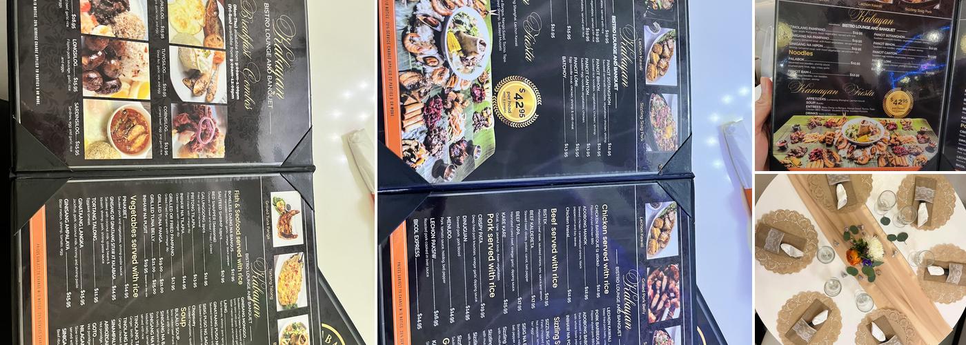 Kabayan Bistro Lounge and Banquet Menu