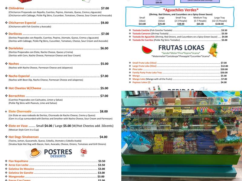 La Costeñita Menu