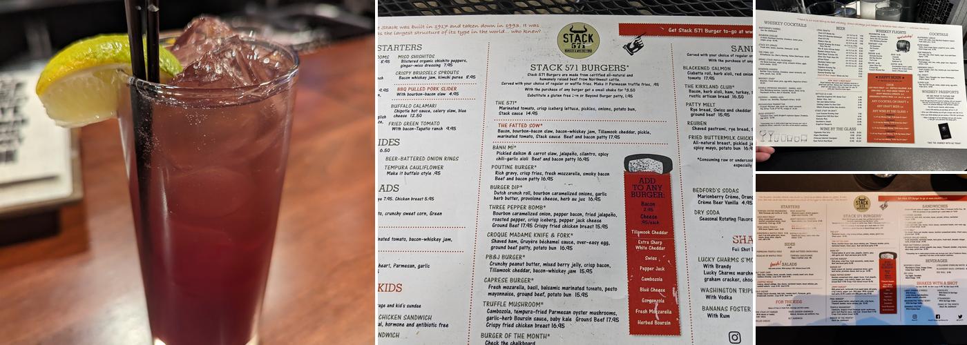 Stack 571 Burger and Whiskey Bar - Kirkland Menu