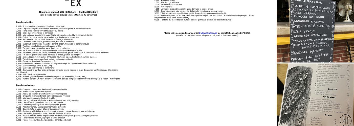 Restaurant Mile-Ex Menu