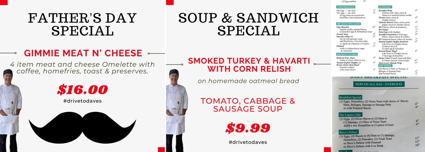 Dave's Diner Menu