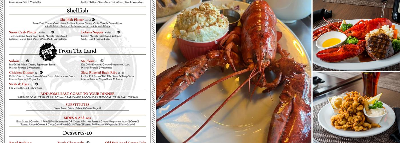 Clam Diggers Beach House & Restaurant Menu