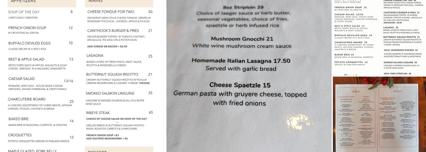 Calabogie - Canthooks Menu