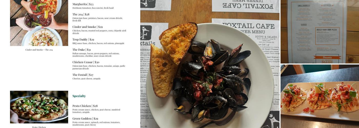 The Foxtail Cafe Menu