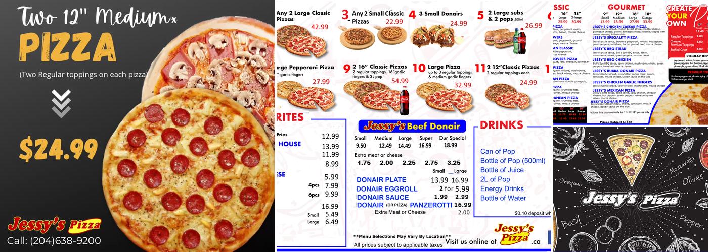 Jessy's Pizza Dauphin Menu