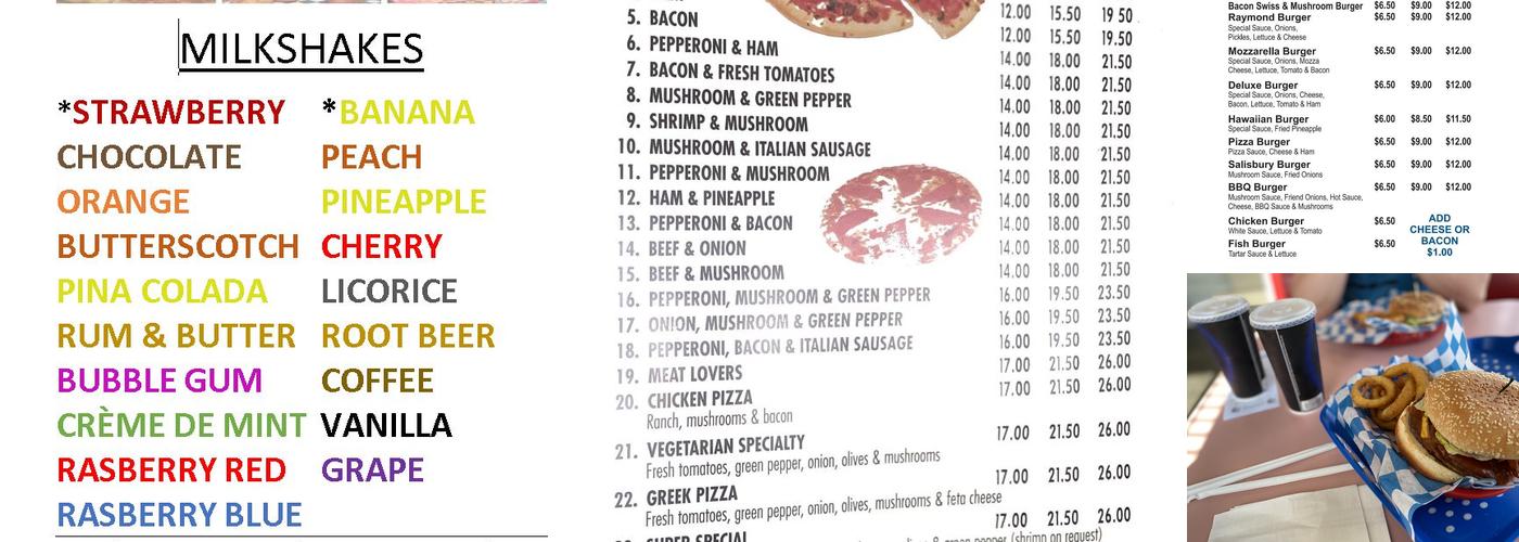 Burger Baron & Pizza Menu