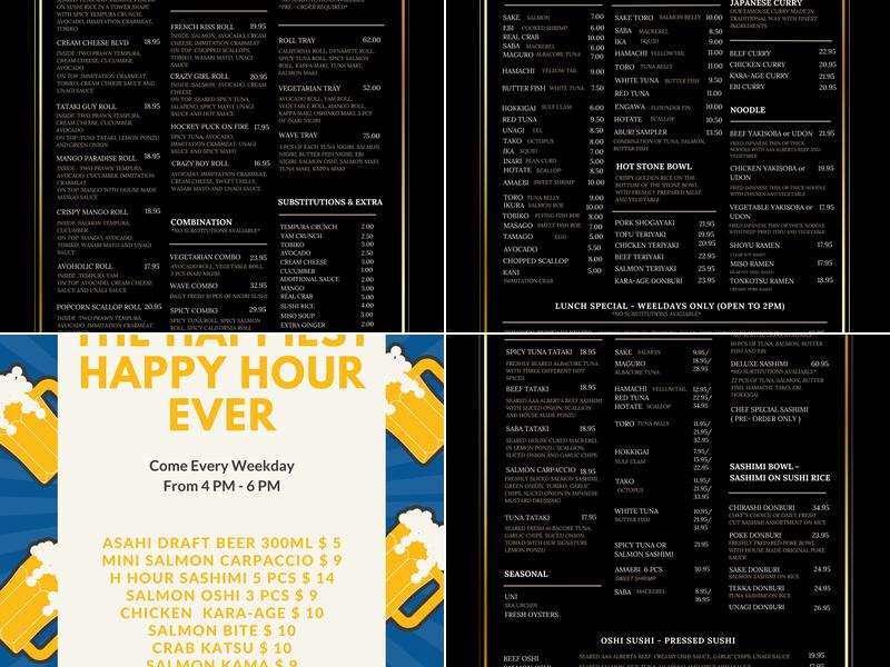Sushi Wave Menu