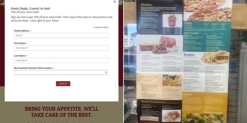 Esso - Chicken Chef Menu