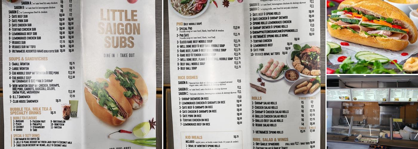Little Saigon Subs Menu