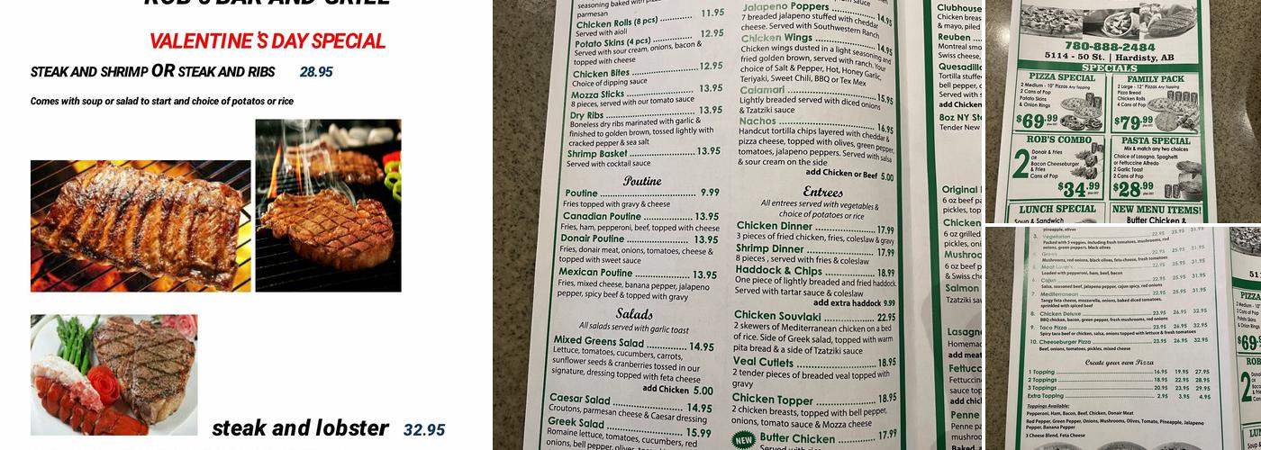 ROB'S BAR & GRILL Menu