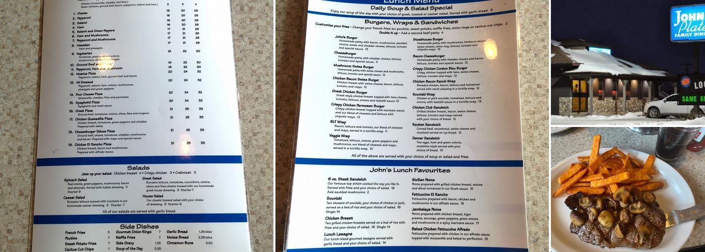 John's Plate Family Dining Menu
