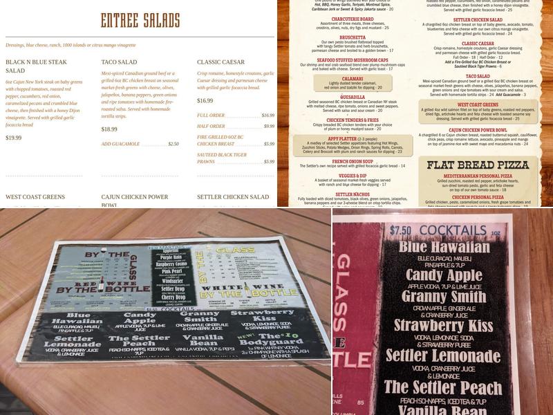 Old Settler Pub Menu