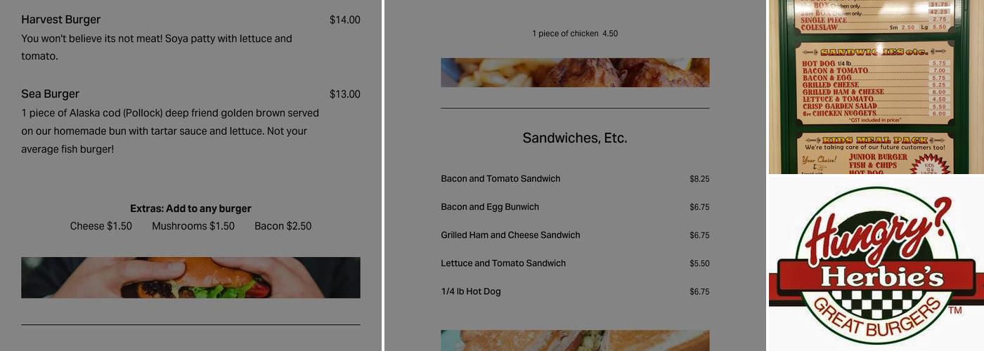 Hungry Herbie's Drive-In Menu