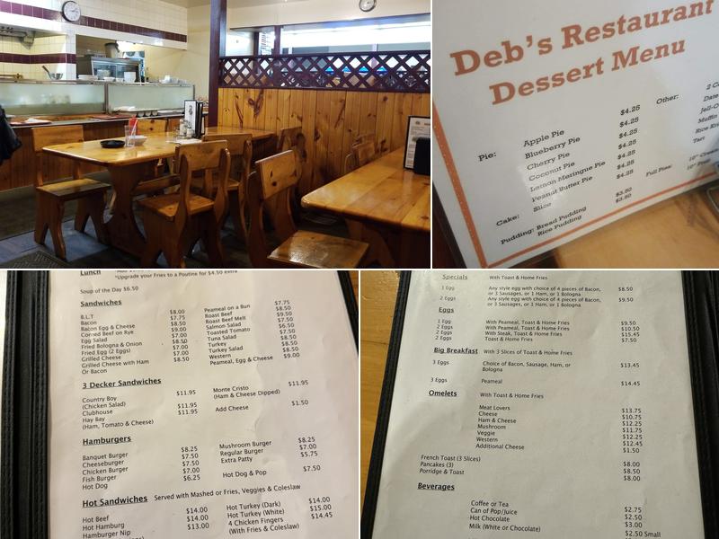 Deb's Gas Bar & Restaurant Menu