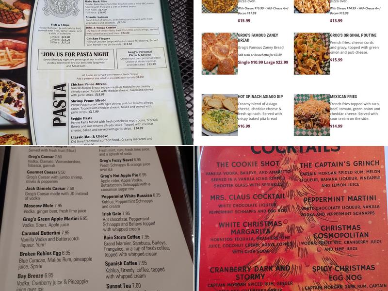 Grogs Menu