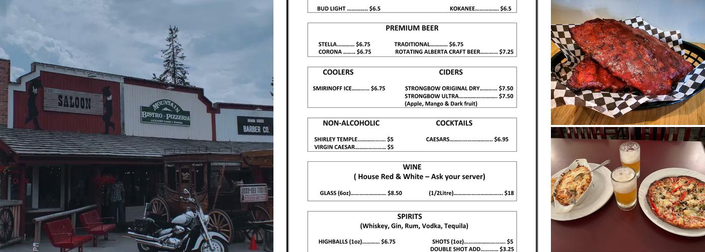 Mountain Bistro & Pizzeria Menu
