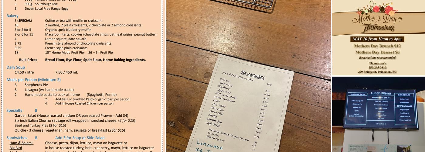 Thomasina's Menu