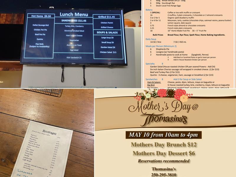 Thomasina's Menu