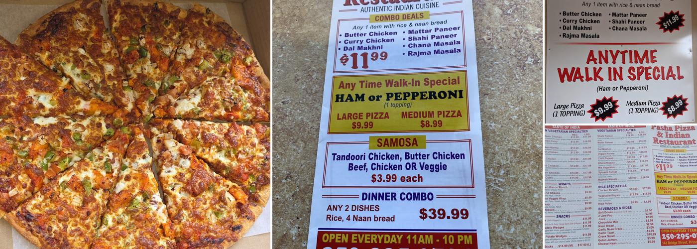 Pasha's Pizza & Indian Food Menu